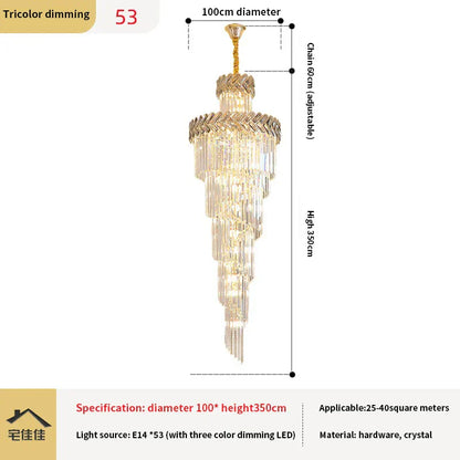 DecorBites™ Crystal Chandelier Spiral Staircase Luxury Lighting