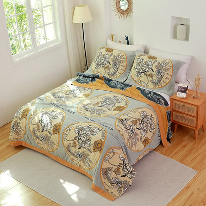 DecorBites™ Cotton Gauze Towel Blanket - Double Sided Yarn-Dyed Jacquard for Adult and Children