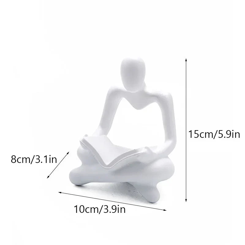 DecorBites™ Abstract Thinker Resin Figurine for Home Office Decor