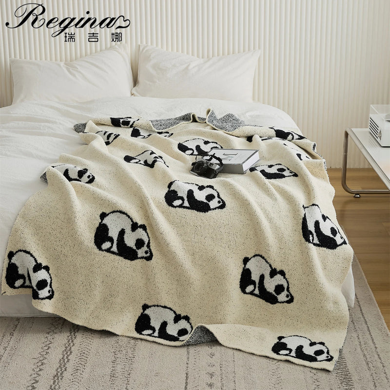 ™ Kawaii Panda Jacquard Throw Blanket