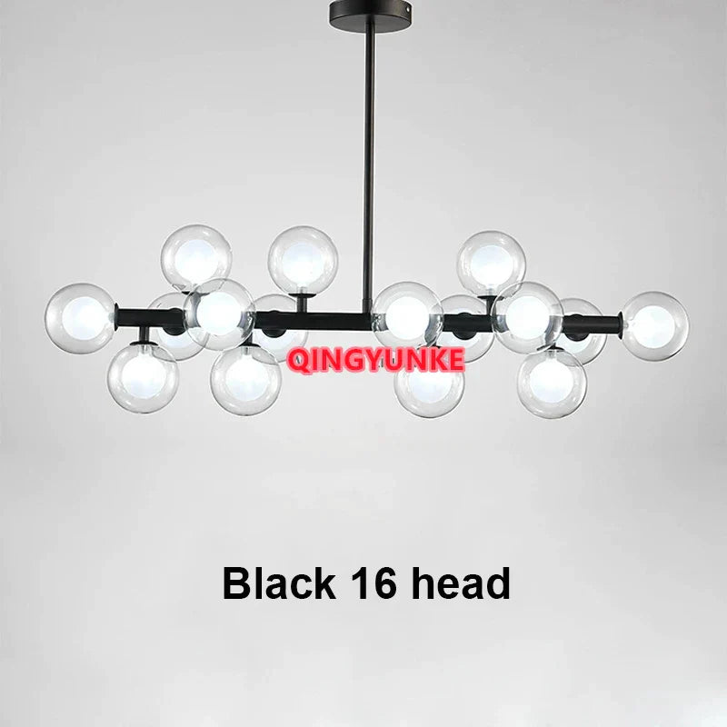 DecorBites™ Glass Ball Chandelier for Living Room - Modern Nordic Kitchen Island Ceiling Light