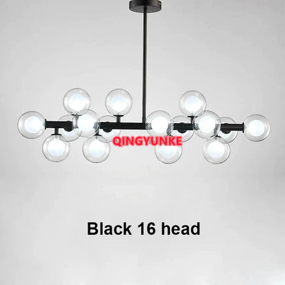 DecorBites™ Glass Ball Chandelier for Living Room - Modern Nordic Kitchen Island Ceiling Light