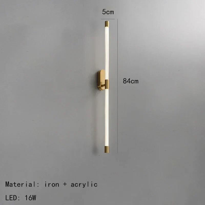 DecorBites™ Acrylic Line LED Wall Lights Dimming Gold Black Metal for Living Room Bedroom