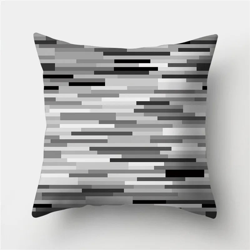 DecorBites™ Geometric Stripes Pillowcase 45x45cm Polyester Cushion Cover for Living Room