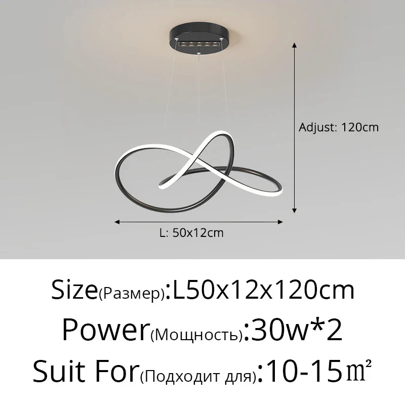 DecorBites™ LED Chandelier Lights Indoor Lighting Room Decor White Black Lamps With Spotlight