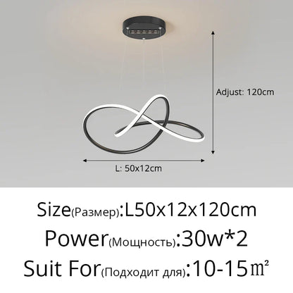 DecorBites™ LED Chandelier Lights Indoor Lighting Room Decor White Black Lamps With Spotlight