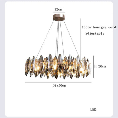 DecorBites™ Crystal LED Chandelier: Modern Luxury Indoor Hanging Lamp, Living Room Decor