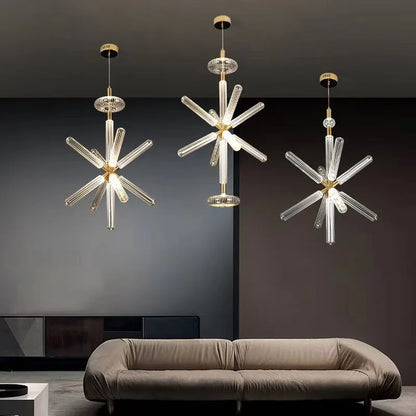 DecorBites™ Glass Tubes Chandelier LED Pendant Lamp for Modern Luxury Lighting