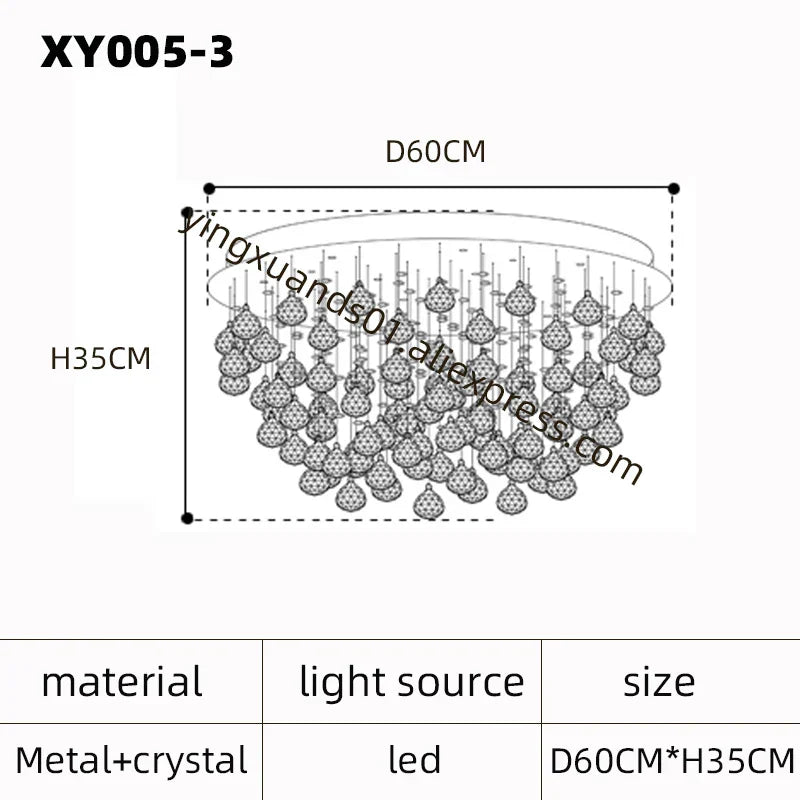 DecorBites™ Crystal Chandelier: Modern Luxury LED Ceiling Lamp for Living Room and Bedroom