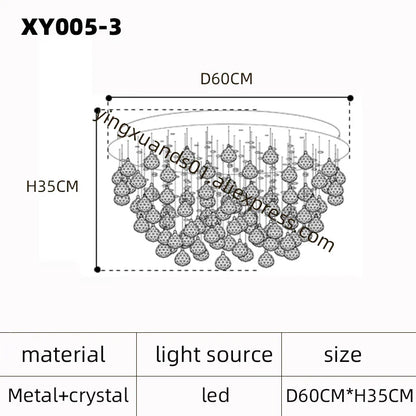 DecorBites™ Crystal Chandelier: Modern Luxury LED Ceiling Lamp for Living Room and Bedroom