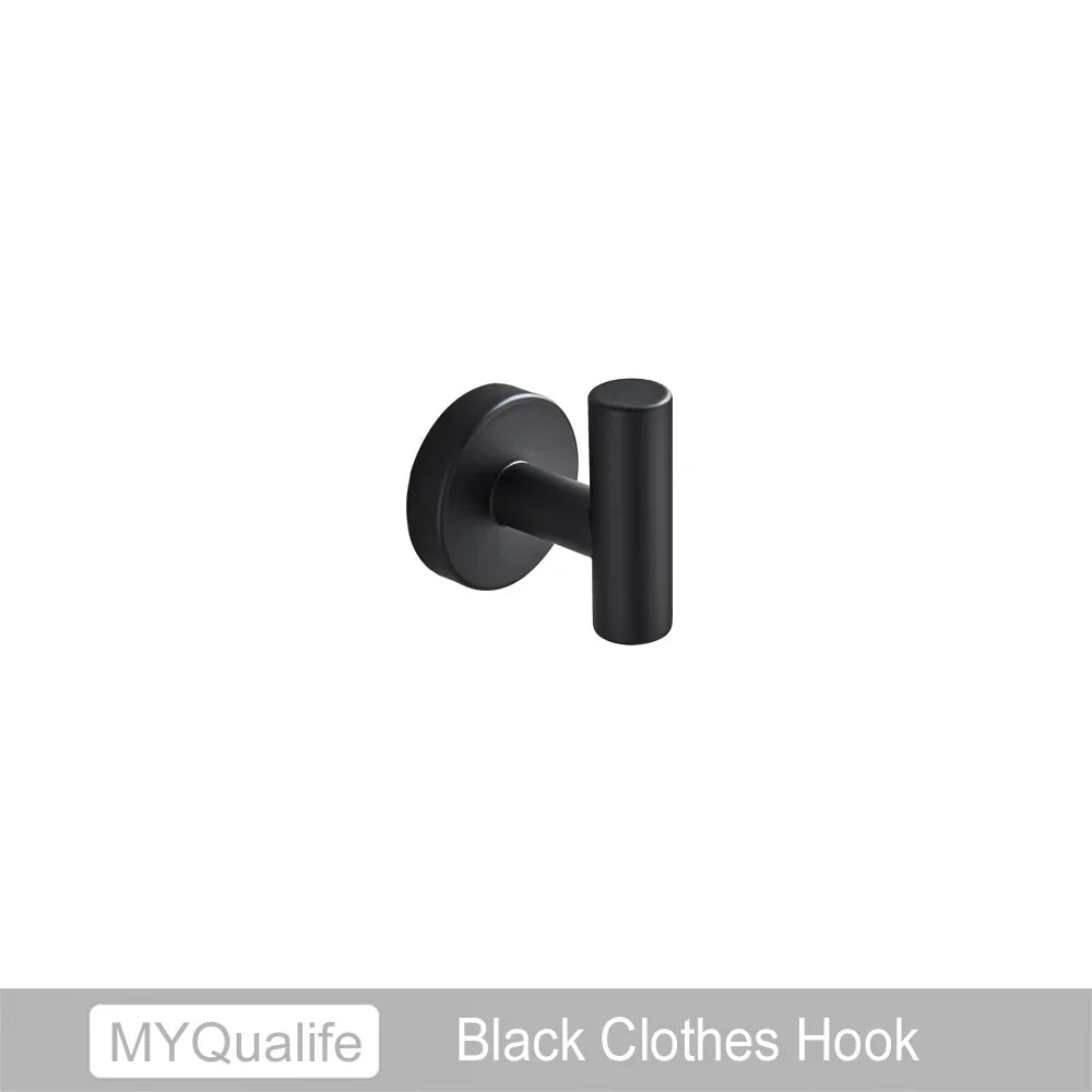 DecorBites™ Brushed Gold Bathroom Hardware Set: Towel Bar, Paper Holder, Robe Hook