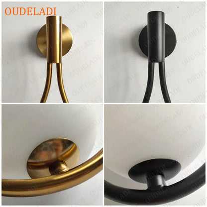 DecorBites™ Brass Glass Ball Wall Light Minimalist Living Room Decor Lighting Fixtures