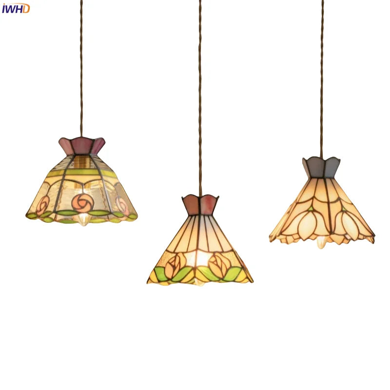 DecorBites™ Colorful Flower LED Pendant Lamps - Japanese Vintage Hanging Light for Cafe Living Room
