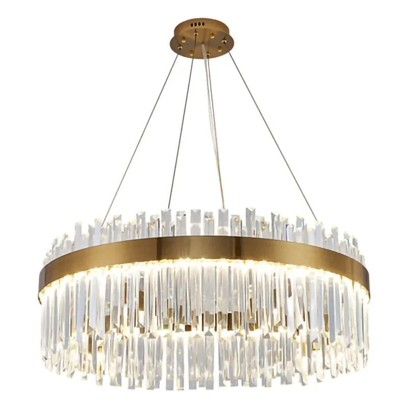 DecorBites™ Crystal LED Ring Chandelier for Luxury Decor & Lighting