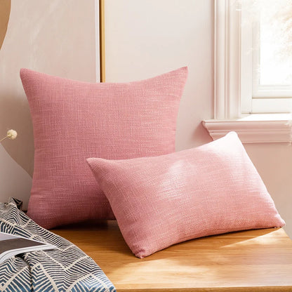 DecorBites™ Linen Cotton Throw Pillowcase 100% Polyester Cushion Cover for Home Decor