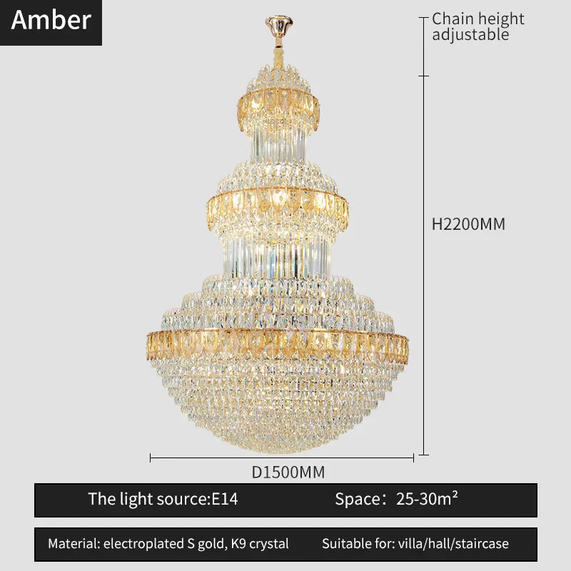 DecorBites™ Crystal Chandelier: Luxury Lighting for Villa, Hotel, Office & Exhibitions