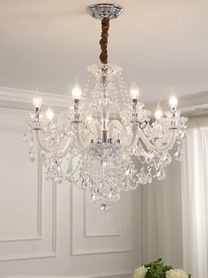 DecorBites™ Crystal Chandelier LED Candle K9 Crystal Lamp for Living Dining Bedroom Shop