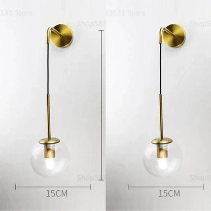 DecorBites™ Glass Ball LED Wall Light for Bedroom Decoration and Living Room Fixtures