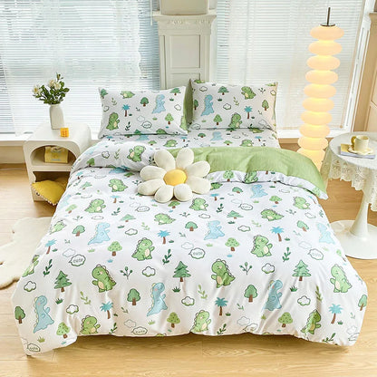 DecorBites™ Brushed Printed Duvet Cover Set with 2 Pillowcases, Queen/Single Size