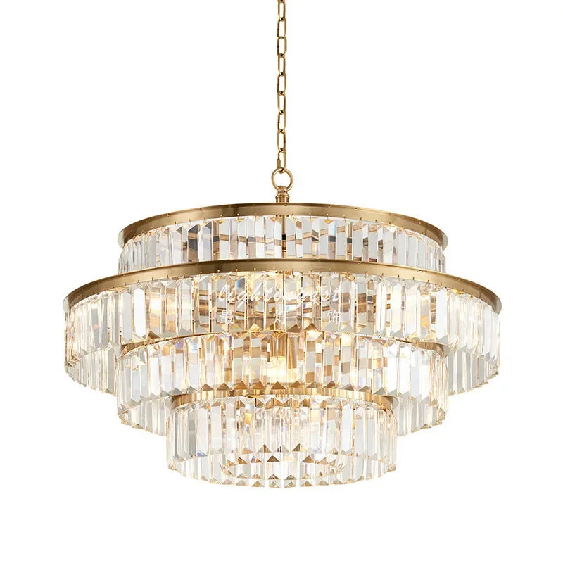 ™ Golden Crystal Chandelier Pendant Light for Luxurious Living Room, Dining Room, Bedroom