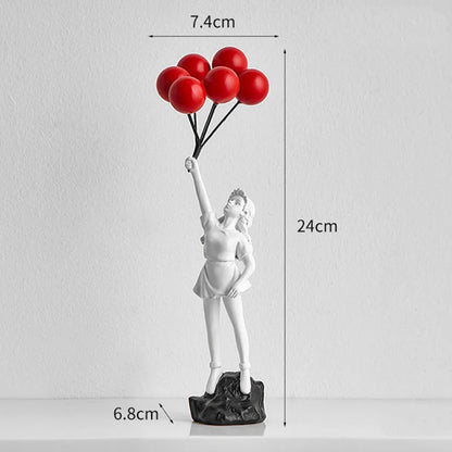 DecorBites™ Balloon Girl Graffiti Statue, Collectible Sculpture, Desk Decor, Home Office Gift