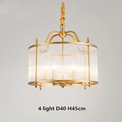 ™ Golden Copper Glass Chandelier LED Ceiling Pendant Light