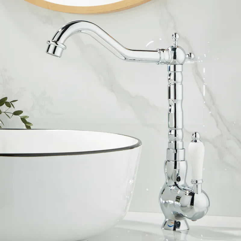 ™ Gold Basin Faucet Single Handle Bathroom Sink Tap Hot Cold Mixer Tap