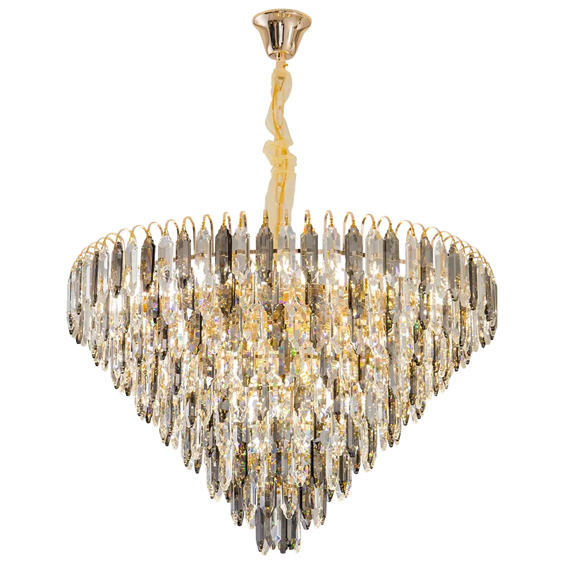 DecorBites™ Crystal Chandelier: Elegant Small Duplex Living Room Loft Hotel Lobby Staircase Lighting