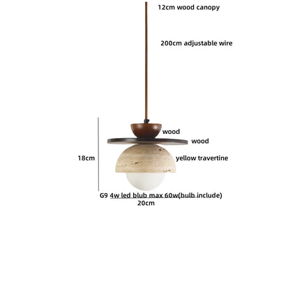 DecorBites™ LED Pendant Light Stone Wood Glass Nordic Modern Hang Lamp
