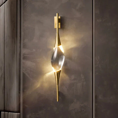 DecorBites™ Crystal Wall Sconce Copper Body Light for Bedside, Stair, Foyer, Dining Room
