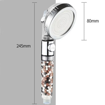 DecorBites™ 3-Function High Pressure Water Saving Spa Shower Head with Switch Button