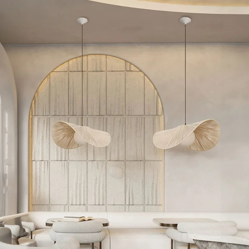 DecorBites™ Cotton Rope Hat Pendant Lights Vintage Nordic Chandelier for Cafe & Bedroom