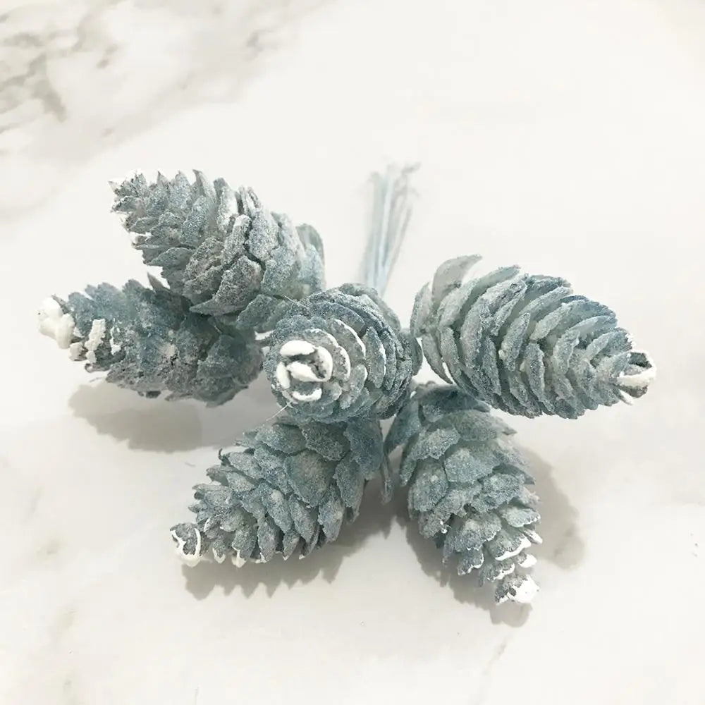 DecorBites™ Blue Flower Cherry Stamen Berries Bundle for DIY Christmas Wedding Decor