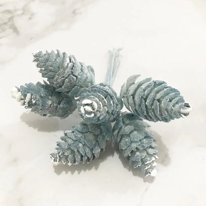 DecorBites™ Blue Flower Cherry Stamen Berries Bundle for DIY Christmas Wedding Decor