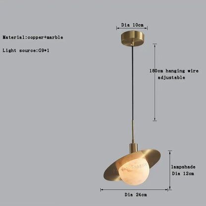 DecorBites™ Alabaster Marble Pendant Lights for Luxury Dining Room, Kitchen & Bar Décor