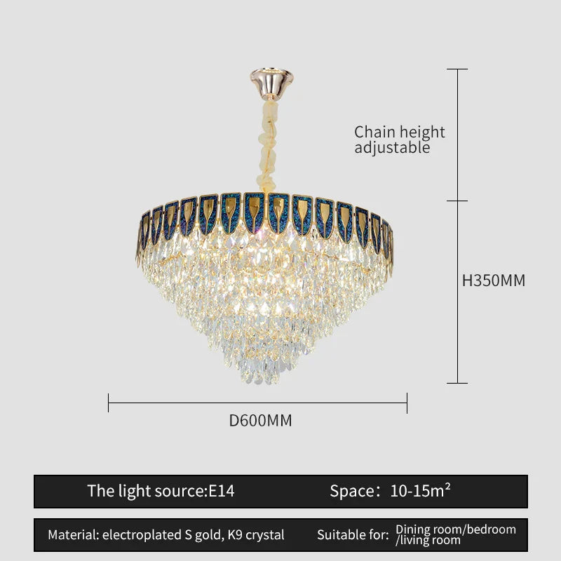 DecorBites™ Crystal Chandelier LED Light Modern Luxury Designer for Main Living Room & Hotel