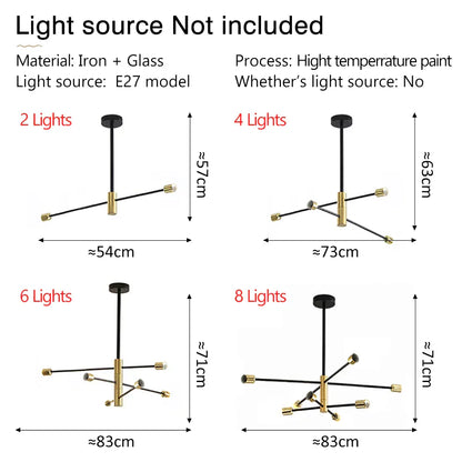 DecorBites™ LED Ceiling Lights Industrial Iron Black Golden Nordic Minimalist Décor