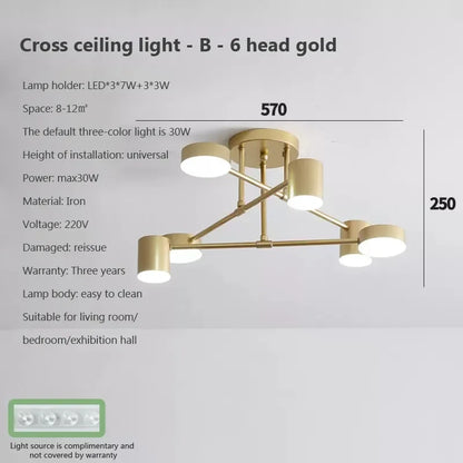 DecorBites™ LED Ceiling Chandelier: Modern Light Fixture for Living Room, Bedroom, Hall - Indoor Home Decor