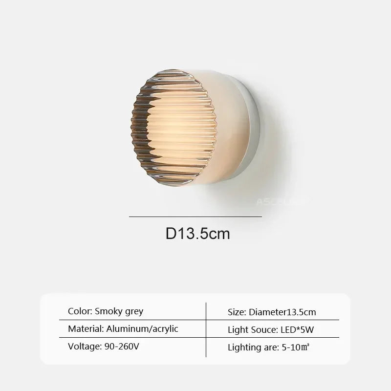 DecorBites™ Amber Jelly LED Wall Sconce Light for Bedside Room Decor, Smoke Grey