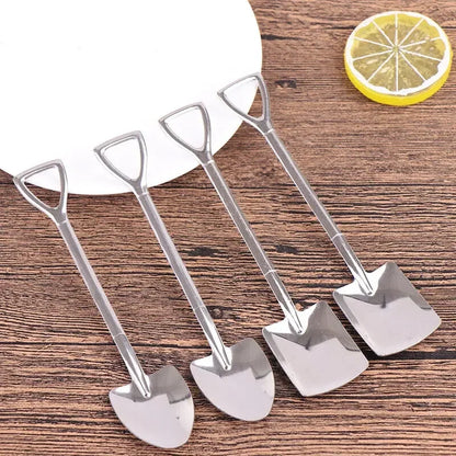 DecorBites™ 4-Piece Stainless Steel Teaspoons Set for Coffee, Tea, Desserts & Ice Cream
