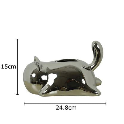 DecorBites™ Cat Ceramic Tissue Box Modern Home Decor