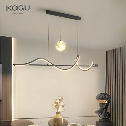 DecorBites™ LED Pendant Light - Modern White/Black Long Line for Home, Restaurant, Office