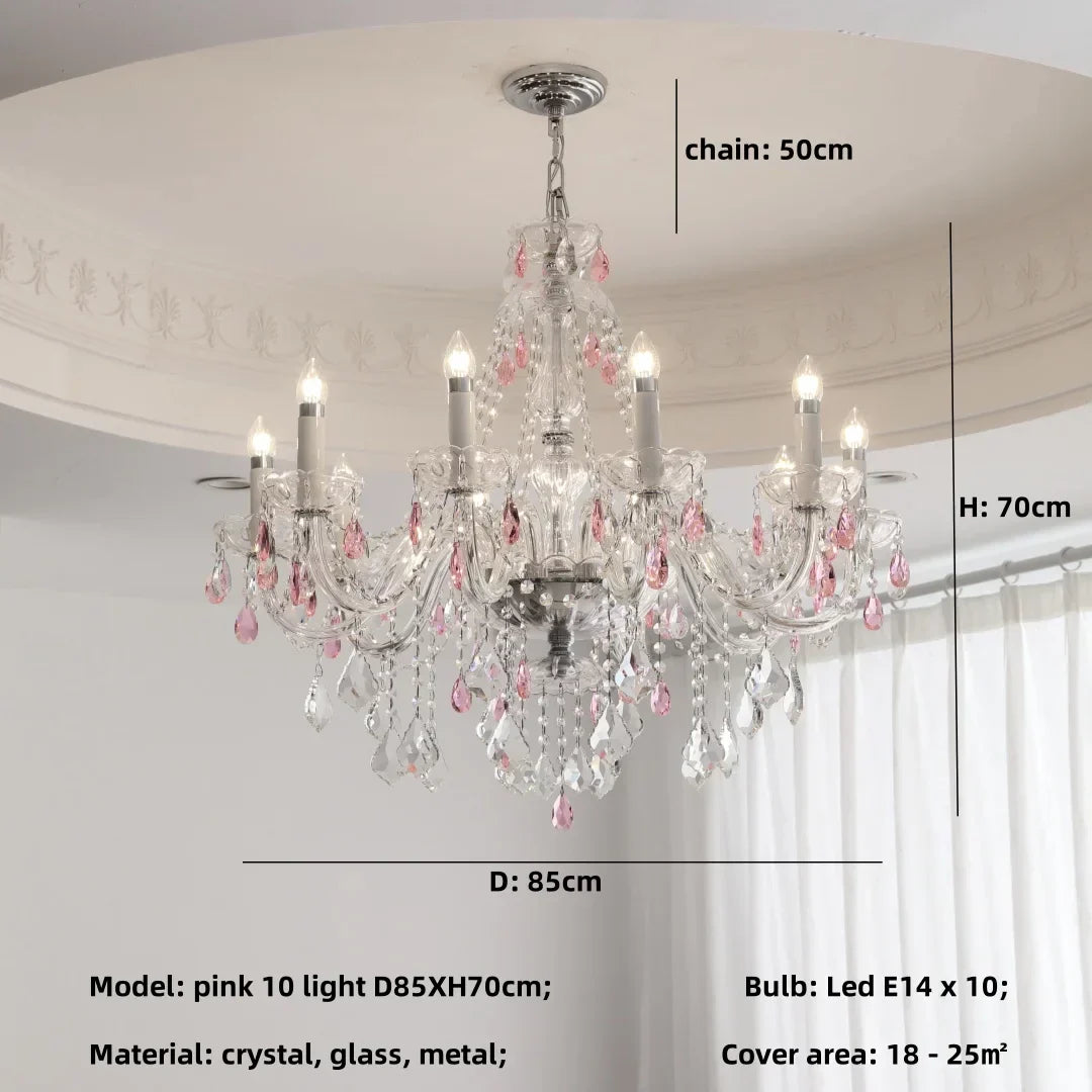 DecorBites™ Blue Crystal Chandelier: Luxury E14 Pendant Lights for Living Room and Bedroom