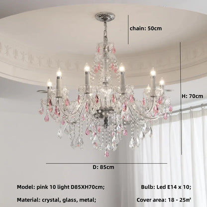 DecorBites™ Blue Crystal Chandelier: Luxury E14 Pendant Lights for Living Room and Bedroom