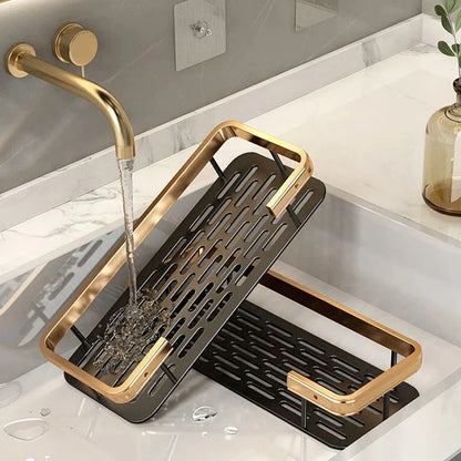 DecorBites™ Aluminum Corner Bathroom Shelf with Towel Holder