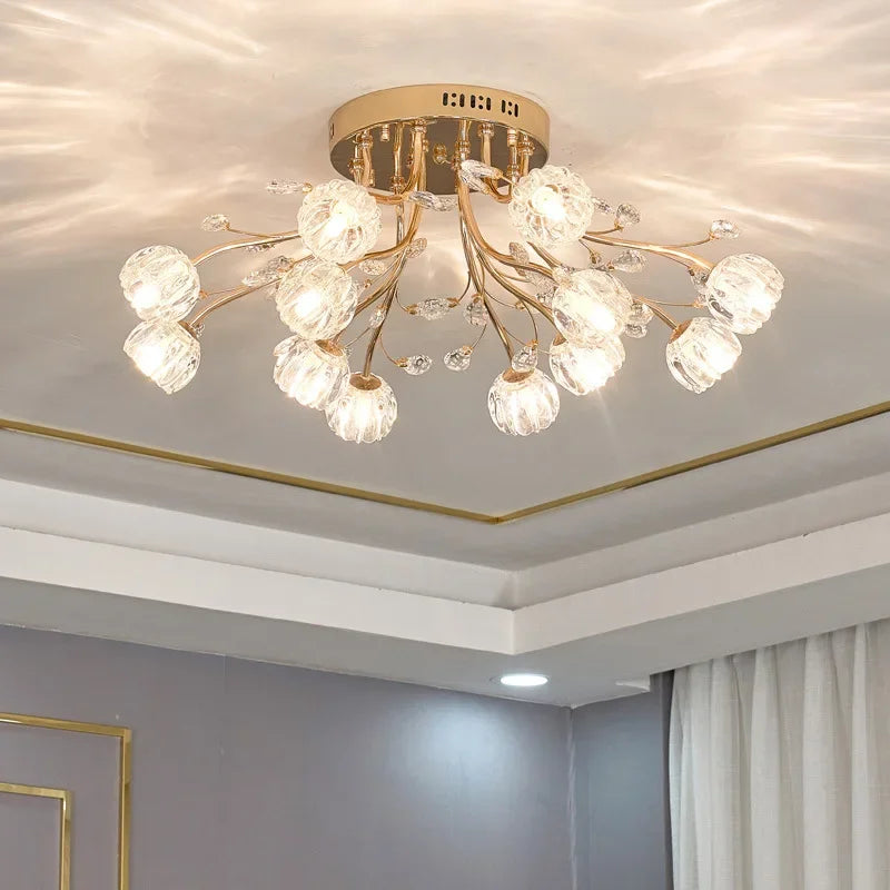 DecorBites™ Crystal Ceiling Light for Modern Light Luxury Living Spaces by Samsarah Lighting