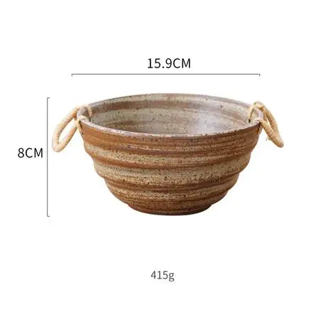 DecorBites™ Japanese Style Handmade Stoneware Dinnerware Set - Round Plates and Bowls