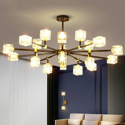 DecorBites™ Crystal Chandelier Pendant Light for Living Room Bedroom Ceiling, Luxury Indoor Lighting