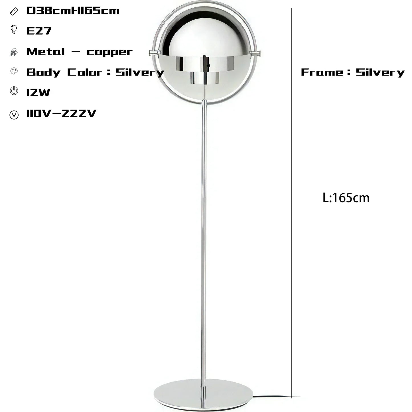 DecorBites™ Black Gold Metal Floor Lamp for Modern Living Room and Bedroom Décor
