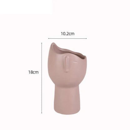 DecorBites™ Abstract Face Ceramic Vase for Table Flowers Decoration